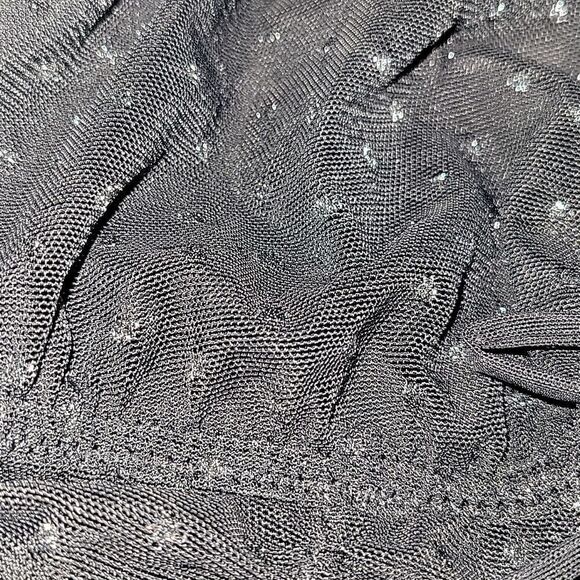 Colsie Black and Silver Dot Mesh Ruched Bralette Top Adjustable strap NWT M - Picture 3 of 5